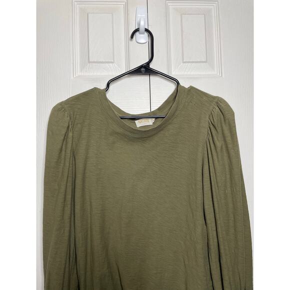 National LTD Loren Puff-Sleeve Tee Long Sleeve Pima Cotton Shirt Size Medium - Picture 3 of 9